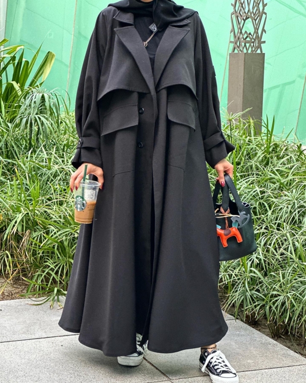 BLACK TRENCH COAT ABAYA