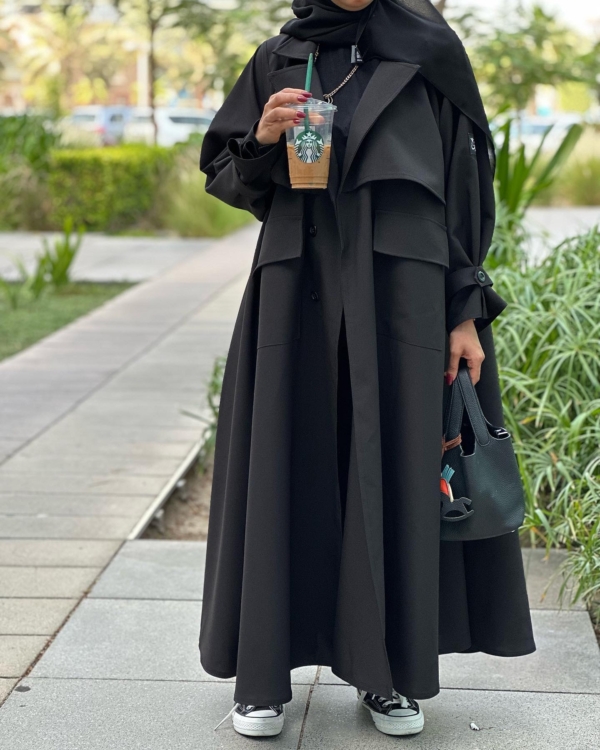 BLACK TRENCH COAT ABAYA