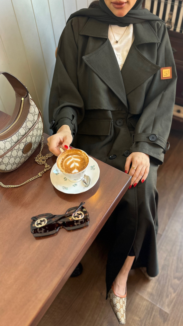KHAKI GREEN TRENCH COAT