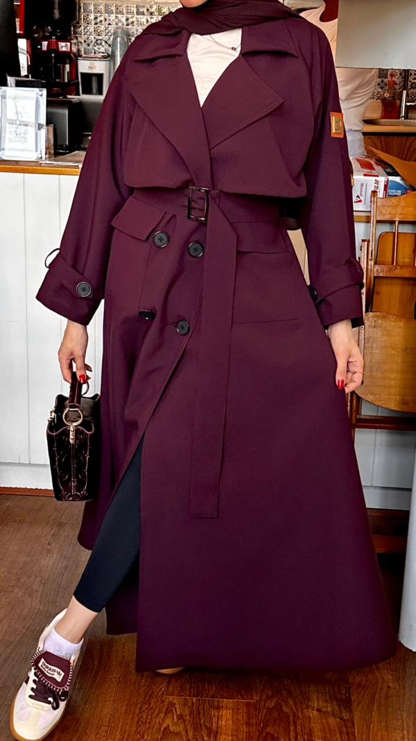 BURGUNDY TRENCH COAT