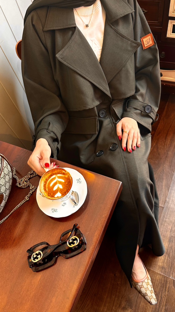 KHAKI GREEN TRENCH COAT